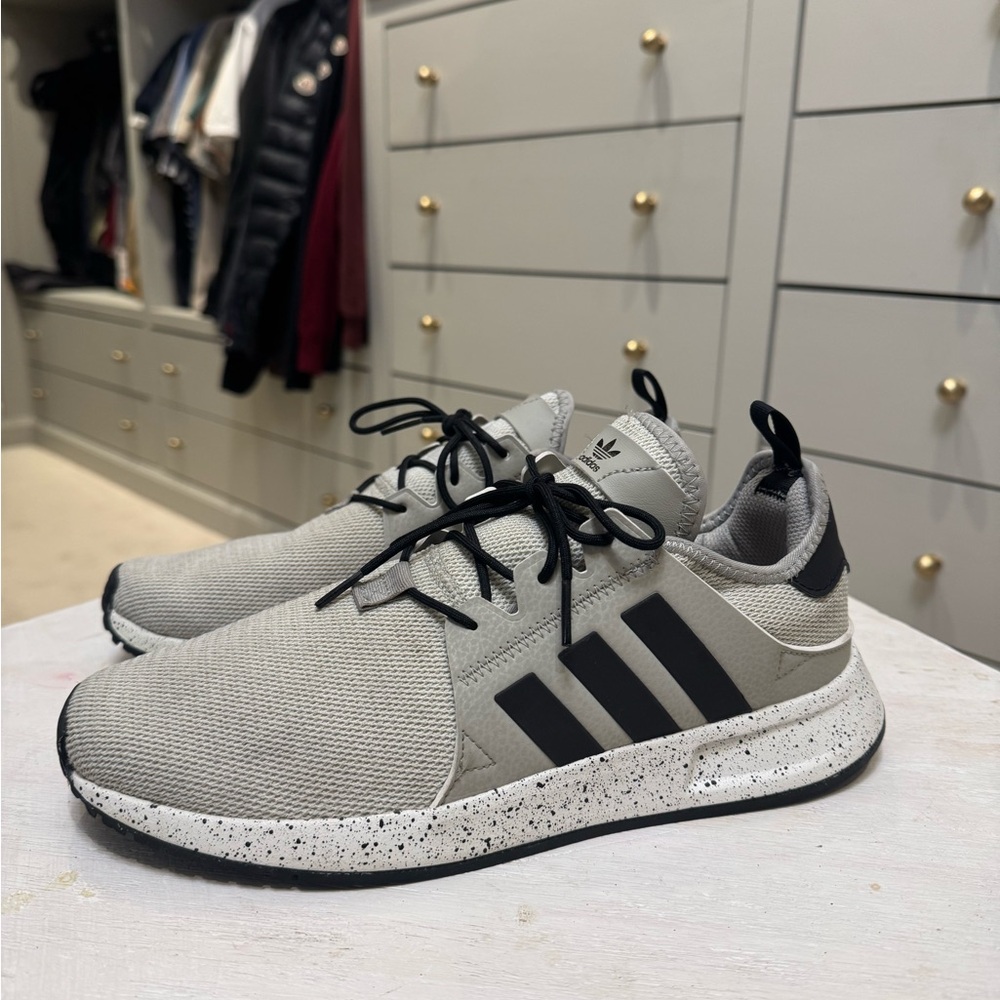 Adidas Light Gray and Black Running Shoes